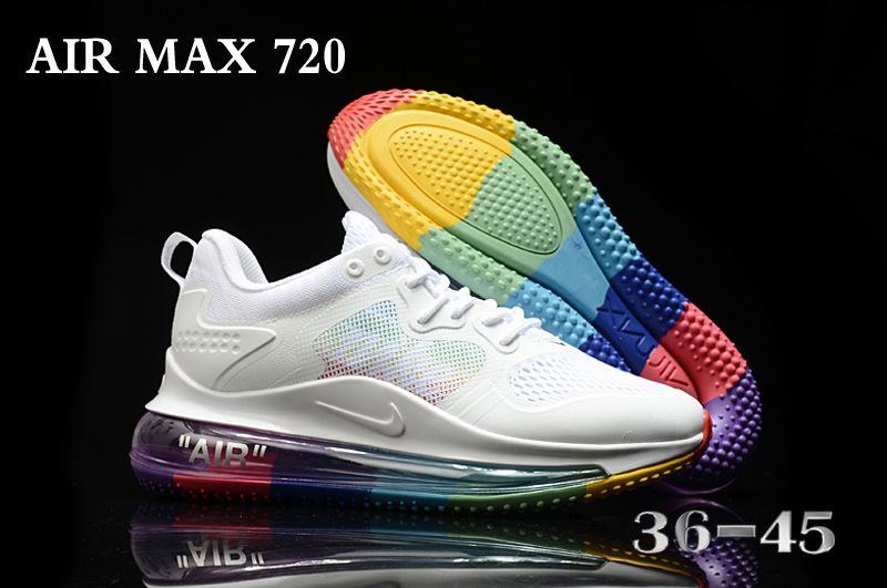 New Nike Air Max 720 White Rainbow Running Shoes